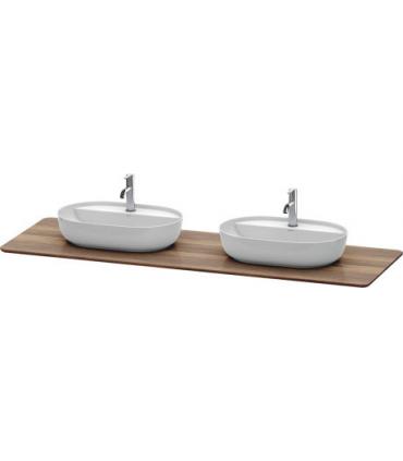 Top consolle per due lavabi, Duravit Luv in legno massello