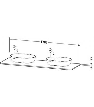 Top consolle per due lavabi, Duravit Luv in wood