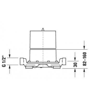 Corpo incasso per miscelatore vasca a pavimento, Duravit serie C.1