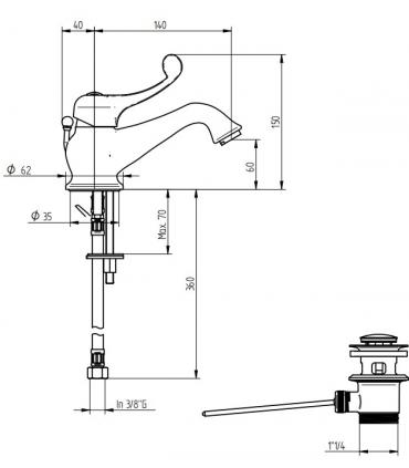 Miscelatore lavabo monoforo Bellosta Pascal 1005 pc