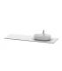 Top consolle for washbasin  asymmetrical right, Duravit Luv in recomposed quartz
