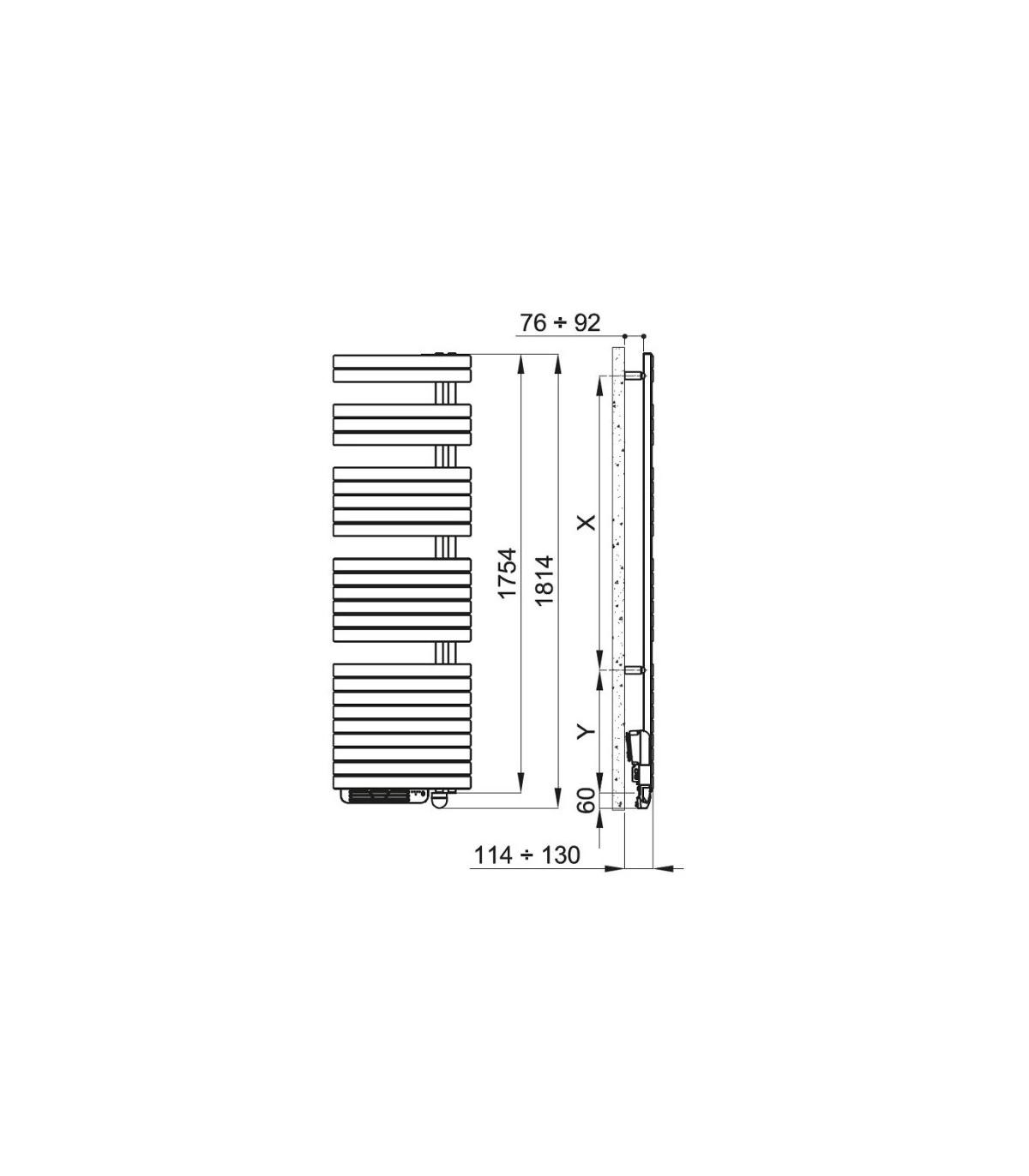 IRSAP - SOUL radiateur seche-serviettes electrique 750W, blanc