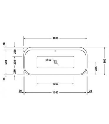 Baignoire balnéo autoportante Duravit Happy D2 plus