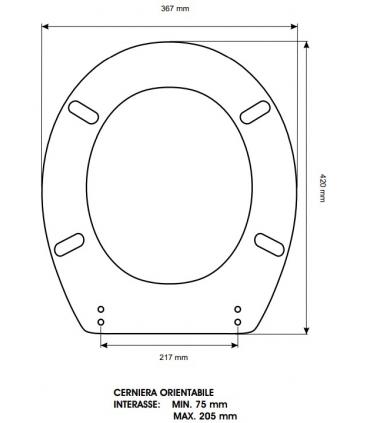 Sedile con cerniere bronzo Pozzi Ginori Cervino