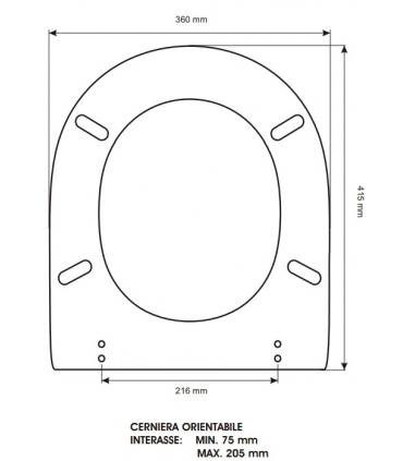Sedile con cerniere oro Flaminia Link