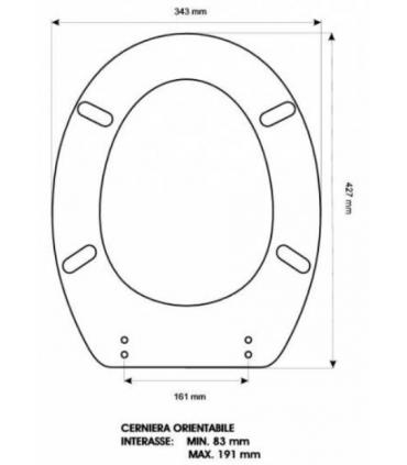 Sedile con cerniere bronzo Flaminia Efi