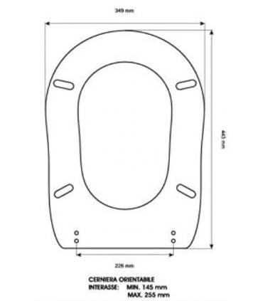 Sedile con cerniere ORO Flaminia Efi