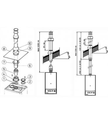 IMMERGAS 3.010352 Kit vertical 80/125 avec greffe, série bleue