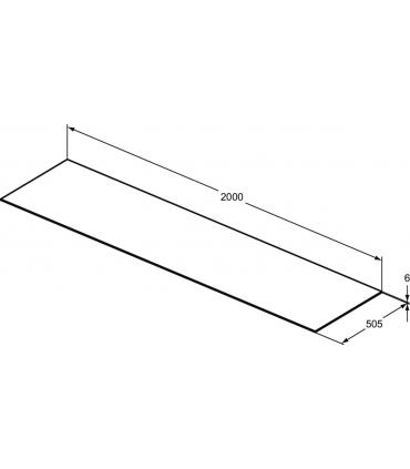 Piano top in gres Ideal Standard Conca profondita' 50cm