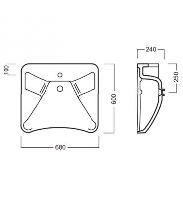 Ergonomic suspended washbasin single hole collection Autonomy