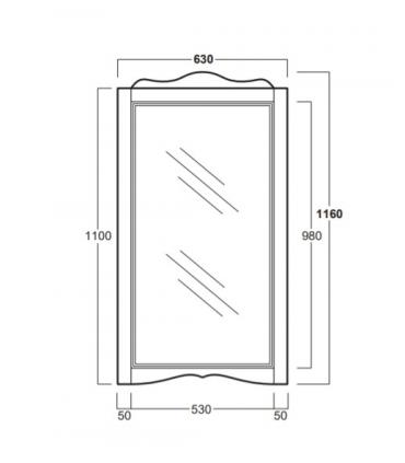 Simas Arcade mirror with wooden frame