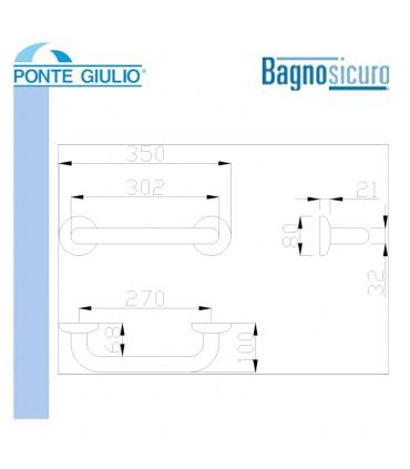 Maniglione di sicurezza lineare serie Inox Ponte Giulio