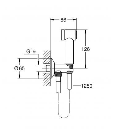 Idroscopino con flessibile e presa acqua Grohe Sena art.26332000