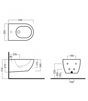 Bidet sospeso monoforo fissaggi nascosti serie Fusion art.Y1D925