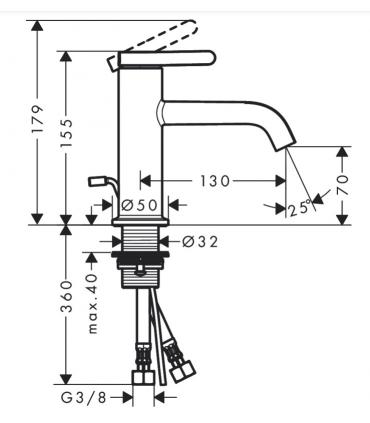 Mitigeur lavabo monotrou Axor One 48000