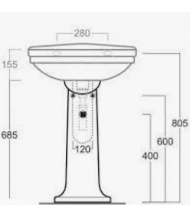 Column Washbasin, Simas collection Londra LO915