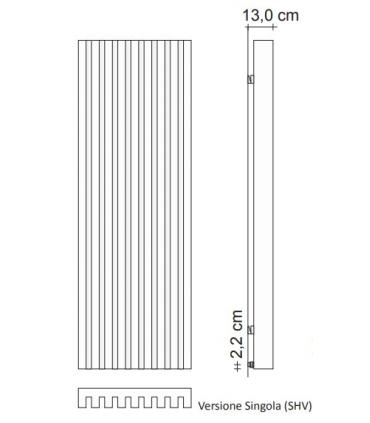 Radiatore verticale Tubes Soho ad acqua H.280 cm