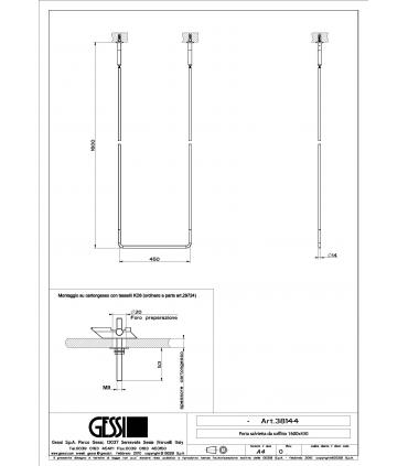 Porta salviette a soffitto Gessi Goccia altezza 180cm art.38142