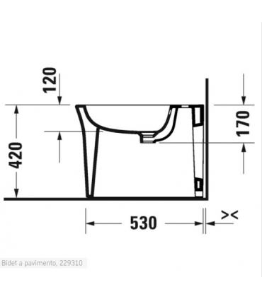 Bidet suspendu Duravit, série White Tulip, 229310