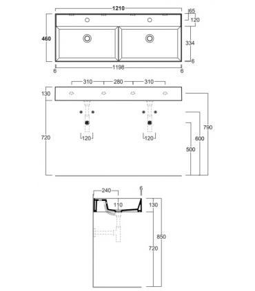 Lavabo double Simas collection Agile