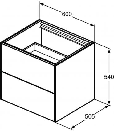 Meuble sous-vasque Ideal Standard 2 tiroirs avec lavabo sans dessus