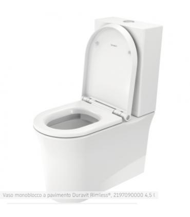 Vaso monoblocco a pavimento Duravit, serie White Tulip 219709, con trattamento WonderGliss