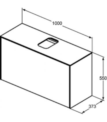 Meuble mince laqué pour lavabo Ideal Standard, série Conca