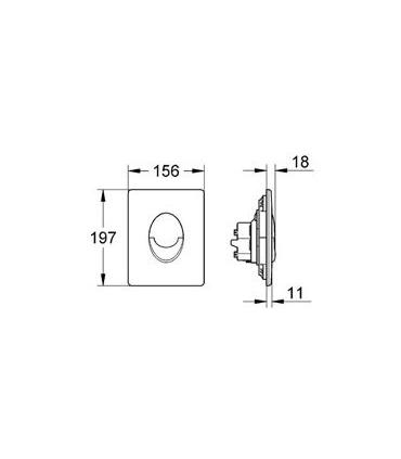 Placca di scarico a 2 pulsanti Grohe serie Skate Air