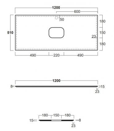 Plan céramique pour meuble vasque Simas Folio