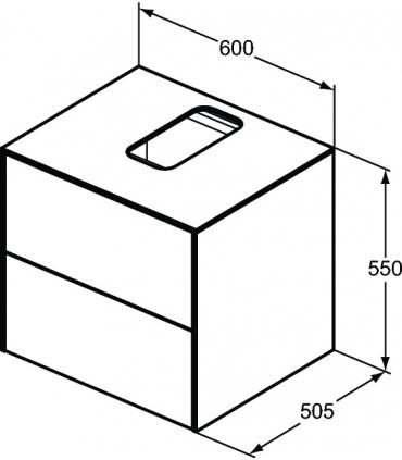 Meuble vasque en MDF à deux tiroirs Ideal Standard Conca