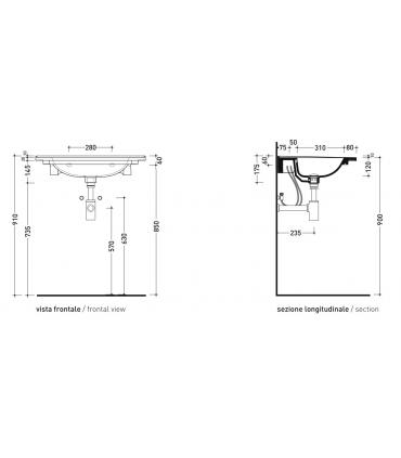 Lavabo consolle Ceramica Flaminia Bloom