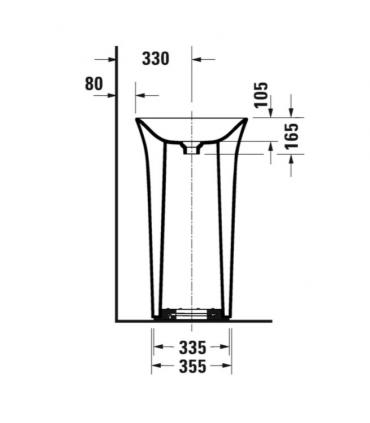 Lavabo freestanding Duravit, White Tulip, 2703500070