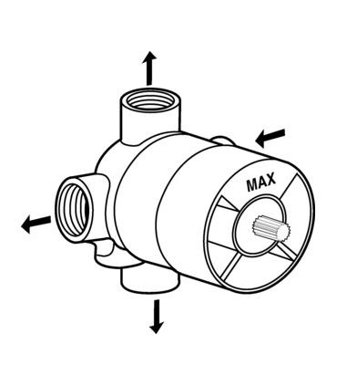 Built-in body for Ideal Standard 3-way diverter A2393NU