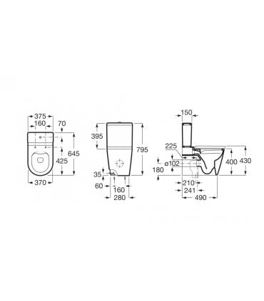 Wc monoblocco Roca serie Inspira scarico universale