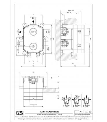 Gessi, Goccia series, built-in body for shower mixer cod. 09269