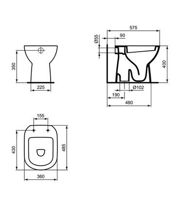 WC au sol Ideal Standard série I.Life A4672