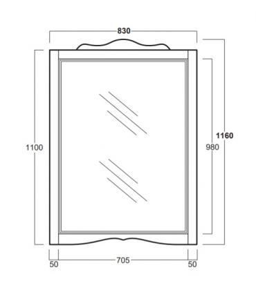 Simas Arcade mirror with wooden frame