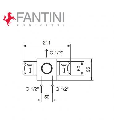 Built in part Shower mixer Fantini Fontane Bianche, Icona