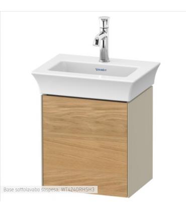 Duravit wall-hung vanity unit, White Tulip 4240L series, with door in Natural Oak