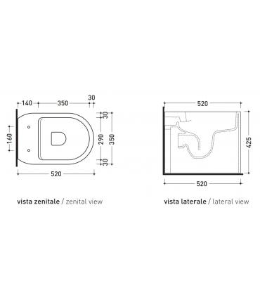 Back to wall toilet Ceramica Flaminia Astra AS117G go clean