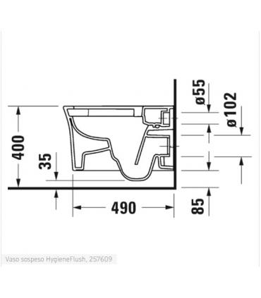 Duravit wall hung toilet, White Tulip 257609 series