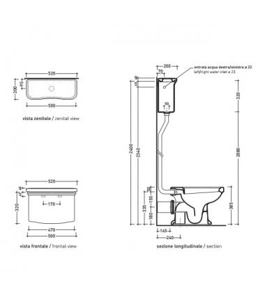 Flaminia Efi 6008 cistern backpack for toilet, white