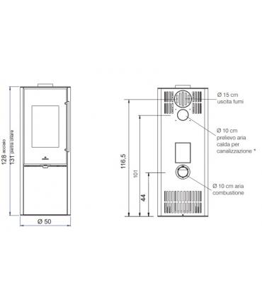 Edilkamin Tally 8 Up ductable wood stove