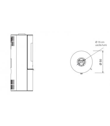 Stufa a legna Edilkamin Tally 8 Up canalizzabile