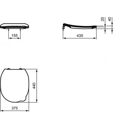 Sedile per wc disabili Ideal Standard Contour 21 per wc art.S3128