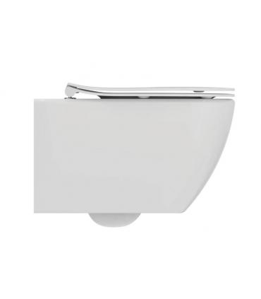 Toilet suspended Ideal Standard Tesi series, T3546 art ceramic white finish, Aquablade Technology (no rim). Including seat with