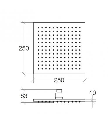 Lineabeta slim shower head, Supioni series in stainless steel