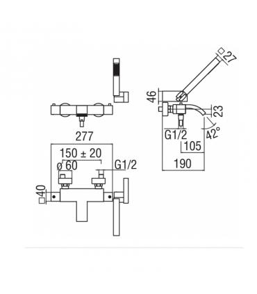 Miscelatore vasca termostatico duplex Nobili Ray art.RY00010