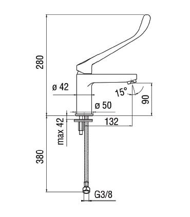 Miscelatore lavabo con leva clinica Nobili New road 118/2c