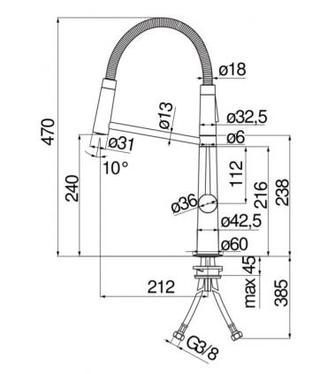 Professional kitchen mixer Nobili Levante 123300